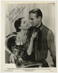 8p461 FRANCES LANGFORD signed 8x10.25 still 1936 great portrait with Smith Ballew from Palm Springs!