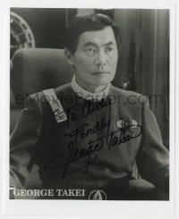 8p472 GEORGE TAKEI signed 8x10 publicity still 1990s great close up as Mr. Sulu in Star Trek VI!