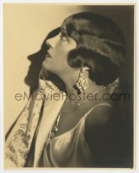 8p479 GLORIA SWANSON signed deluxe 7.75x9.75 still 1920s incredible profile portrait by Bachrach!