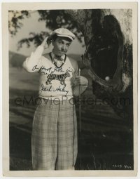 8p498 JACK HALEY signed 8x10 key book still 1930 a knot hole in one playing golf in Follow Thru!