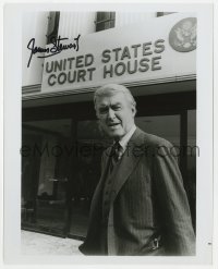 8p900 JAMES STEWART signed 8x10.25 REPRO 1980s standing outside United States Court House!