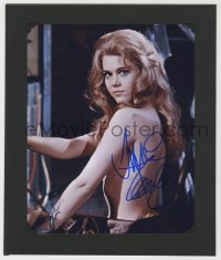 8p176 JANE FONDA matted signed color 8x10 REPRO still 1980s sexy nude close up in Barbarella!