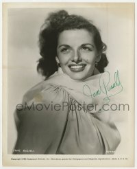 8p508 JANE RUSSELL signed 8.25x10 still 1948 sexy Paramount studio portrait smiling really big!