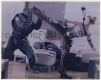 8p796 JESSICA BIEL signed color 8x10 REPRO still 2000s kicking guy in the face in Blade: Trinity!