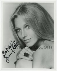 8p906 JOANNA PETTET signed 8x10 REPRO still 1980s sexy head & shoulders portrait showing her ring!