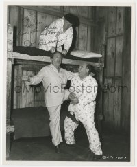 8p519 JOE BESSER signed 8.25x10 still 1958 w/ Moe Howard & Larry Fine in Oil's Well That Ends Well!