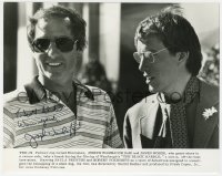 8p532 JOSEPH WAMBAUGH signed 8x10 still 1980 great candid with James Woods in The Black Marble!