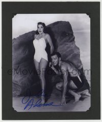 8p179 JULIE ADAMS matted signed 8x10 REPRO still 1980s w/Carlson in Creature from the Black Lagoon!