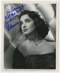 8p534 JULIE ADAMS signed 8.25x10 still 1953 head & shoulders portrait with pearls & cool gown!