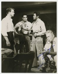 8p552 LESLIE NIELSEN signed 7.25x9.25 still 1956 with Jay C. Flippen & others in Hot Summer Night!