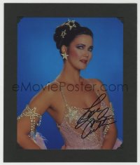 8p186 LYNDA CARTER matted signed color 8x10 REPRO still 1980s waist-high portrait of in sexy outfit!