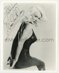 8p937 MAMIE VAN DOREN signed 8x10 REPRO still 1980s close portrait in sexy backless sequined dress!