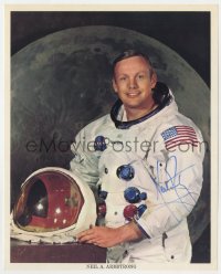 8p362 NEIL ARMSTRONG signed color 8x10 publicity still 1970s first astronaut to walk on the moon!