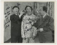 8p590 PARDON MY CLUTCH signed 8x10 still 1948 by Moe Howard (who also signed for Shemp) & Larry Fine