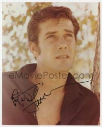 8p821 ROBERT FULLER signed color 8x10 REPRO still 1980s head & shoulders c/u early in his career!
