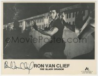 8p626 RON VAN CLIEF signed 7x9 publicity still 1970s great close up of The Black Dragon fighting!