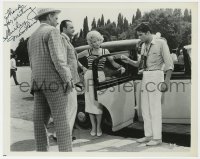 8p634 SHIRLEY MACLAINE signed 8x10 still 1965 w/ Delon, Scott & Carney in The Yellow Rolls-Royce!