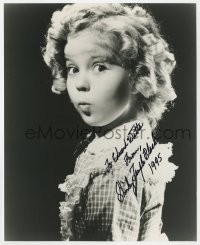 8p983 SHIRLEY TEMPLE signed 8x10 REPRO still 1995 the adorable child star over black background!