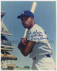 8p824 TOMMY DAVIS signed color 8x10 REPRO still 1980s baseball star playing for Los Angeles Dodgers!