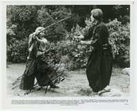 8p655 TOSHIRO MIFUNE signed 8x10 still 1982 teaching Samurai sword to Scott Glenn in The Challenge!
