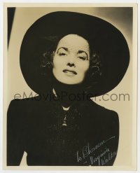 8p661 VIRGINIA WALKER signed deluxe 8x10 still 1938 head & shoulders portrait in black outfit & hat!