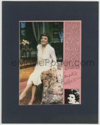 8p210 CLAUDETTE COLBERT signed book page in 11x14 display 1970s ready to frame & hang on the wall!