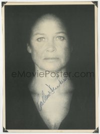 8p211 COLLEEN DEWHURST signed book page 1970s cool close portrait surrounded by shadows!