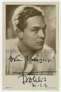 8p288 GUSTAV FROHLICH signed German Ross postcard 1931 head & shoulders c/u of the Metropolis actor!