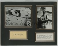8p198 CHARLES OLDER signed 2x4 index card in 11x14 display 1950s Flying Tigers pilot turned judge!