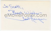 8p765 TESS HARPER signed 3x5 index card 1980s it can be framed & displayed with a repro still!
