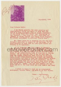 8p106 BETTY GRABLE signed letter 1943 thanking a soldier for his gracious & complimentary letter!
