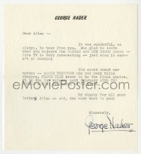 8p110 GEORGE NADER signed letter 1957 thanking a fan for his praise of his movies!