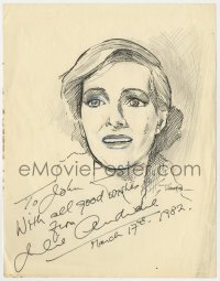 8p161 JULIE ANDREWS signed 9x11 drawing 1982 original artwork of the actress drawn by Tibbetts!