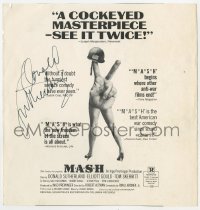 8p343 DONALD SUTHERLAND signed miscellaneous 8x9 1970 classic poster image for MASH!