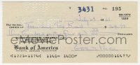 8p310 GERTRUDE NIESEN signed 3x6 canceled check 1963 she paid $164.77 to Franchise Tax Board!