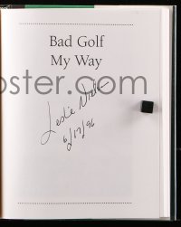 8p251 LESLIE NIELSEN signed hardcover book 1996 his wacky instructional book Bad Golf My Way!