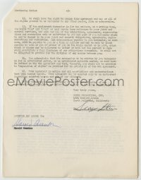 8p099 HAROLD SWANTON signed contract 1958 writing 13 episodes of Buckskin western TV show!