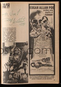 8p154 FORREST J. ACKERMAN signed magazine March 1974 Famous Monsters of Filmland #105, Gogos art!