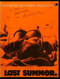 8p147 BRUCE DAVISON signed pressbook 1969 advertising for Last Summer!