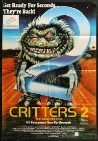 8r576 CRITTERS 2 video Aust 1sh 1989 Soyka art, The Main Course, get ready for seconds!
