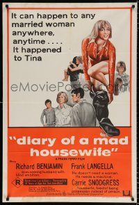 8r581 DIARY OF A MAD HOUSEWIFE Aust 1sh 1970 Frank Perry, Carrie Snodgress, Frank Langella, different!