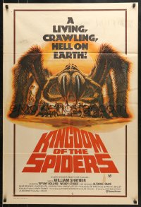 8r622 KINGDOM OF THE SPIDERS Aust 1sh 1977 cool different Larkin artwork of giant hairy spider!