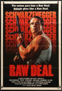 8r642 RAW DEAL Aust 1sh 1986 the system gave Arnold Schwarzenegger a Raw Deal, nobody does!