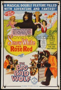 8r657 SNOW WHITE & ROSE RED/BIG BAD WOLF Aust 1sh 1966 magical double-feature, adventure & fantasy!