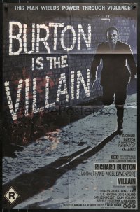 8r676 VILLAIN Aust 1sh 1971 Richard Burton has the face of a Villain, gun, stavesacre razor and more!