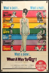 8r677 WHAT A WAY TO GO Aust 1sh 1964 Shirley MacLaine, Paul Newman, Robert Mitchum, Dean Martin
