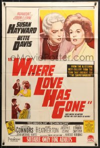 8r679 WHERE LOVE HAS GONE Aust 1sh 1964 Susan Hayward, Bette Davis, trashy Harold Robbins!