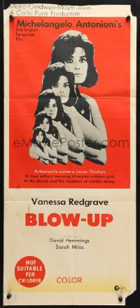 8r720 BLOW-UP Aust daybill 1967 Michelangelo Antonioni, different images of Vanessa Redgrave!