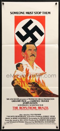 8r723 BOYS FROM BRAZIL Aust daybill 1978 Gregory Peck is a Nazi on the run from Laurence Olivier!