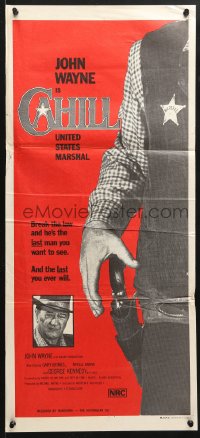 8r733 CAHILL Aust daybill 1973 George Kennedy, classic United States Marshall big John Wayne!